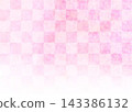 Pink floral pattern and checkered pattern 143386132