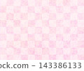Pink floral pattern and checkered pattern 143386133