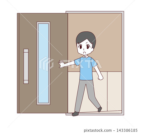圖:一名男子打開房門 圖:一名男子打開房門 143386185