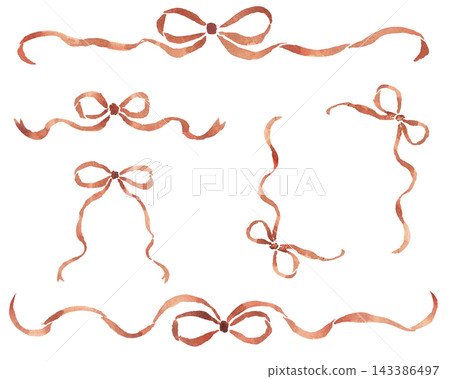 Ribbon illustration painted in watercolor Ribbon illustration painted in watercolor 143386497