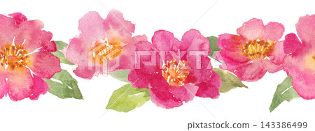 Watercolor Camellia Line Art Watercolor Camellia Line Art 143386499