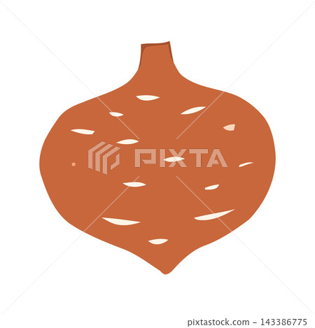 A simple, hand-drawn illustration of a sweet potato, perfect for healthy eating and organic food themes. 143386775