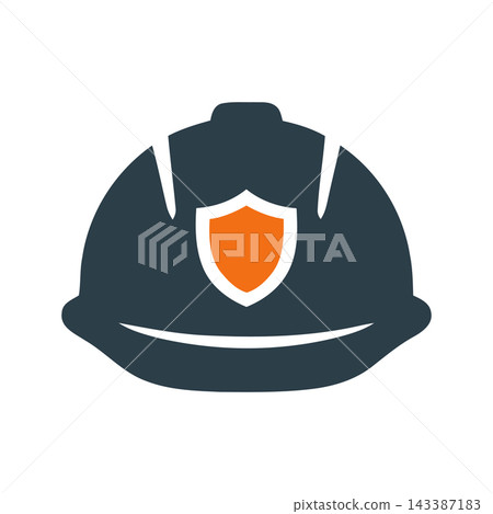 A stylized graphic of a dark blue hard hat with an orange shield emblem, symbolizing construction safety and security. A stylized graphic of a dark blue hard hat with an orange shield emblem, symbolizing construction safety and security. 143387183