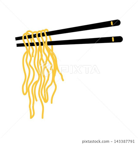 noodle on chopstick illustration noodle on chopstick illustration 143387791