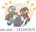Illustration of children participating in group activities 143387879