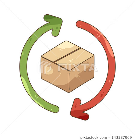Illustration of return package Illustration of return package 143387969