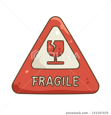 Illustration of fragile warning sign Illustration of fragile warning sign 143387970
