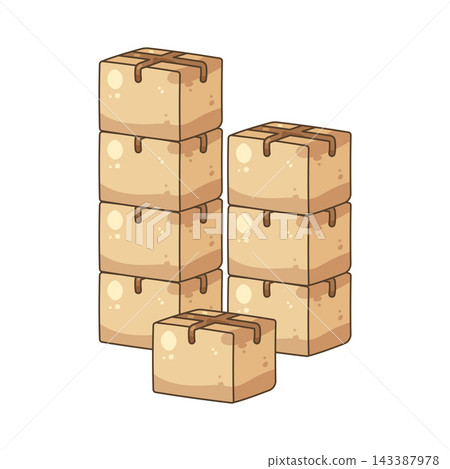 Illustration of stack of cardboard boxes Illustration of stack of cardboard boxes 143387978