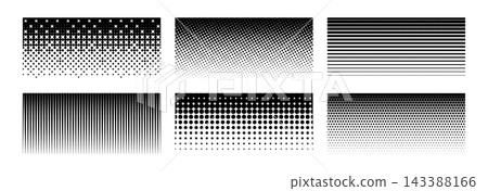 Halftone dotted rectangular shape collection. Rectangle gradient pattern set. Pixelated fading texture frame pack. Disappearing comic pop art elements. Vector raster bitmap spots for poster, collage Halftone dotted rectangular shape collection. Rectangle gradient pattern set. Pixelated fading texture frame pack. Disappearing comic pop art elements. Vector raster bitmap spots for poster, collage 143388166