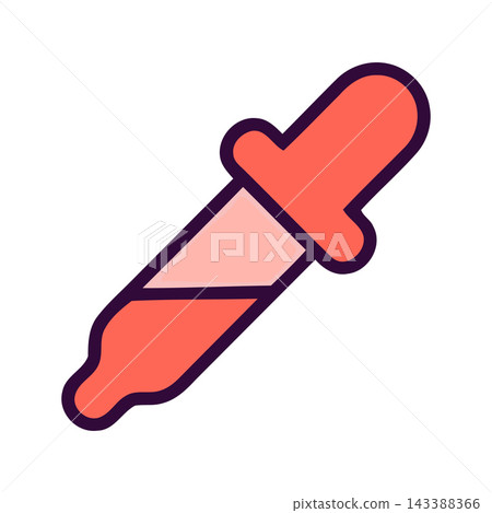 A stylized illustration of a dropper with liquid, representing a tool or graphic element. A stylized illustration of a dropper with liquid, representing a tool or graphic element. 143388366