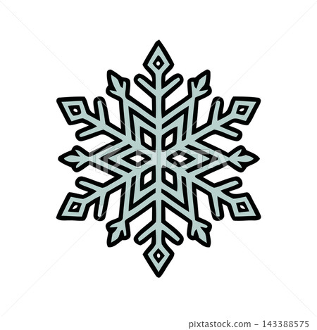 A stylized, light blue snowflake icon with a black outline, perfect for winter themes and graphic design. A stylized, light blue snowflake icon with a black outline, perfect for winter themes and graphic design. 143388575