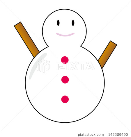 Illustration of cute snowman Illustration of cute snowman 143389490