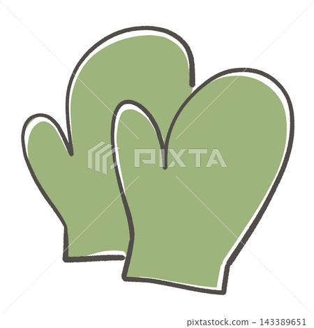 Illustration of dark green gloves Illustration of dark green gloves 143389651