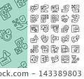 Set of payment method line icons. Online banking, QR code pay, secure transaction, credit card, and e-wallet concept. 143389803