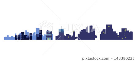 Landscape illustration of the cityscape at night Background illustration Vector material Copy space Landscape illustration of the cityscape at night Background illustration Vector material Copy space 143390225