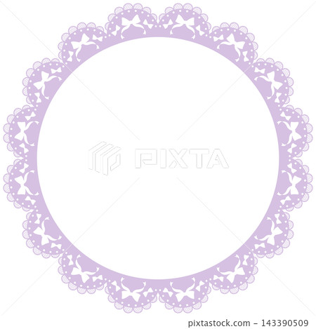 Elegant purple ribbon lace circular frame Elegant purple ribbon lace circular frame 143390509