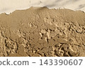 Texture or backgrond of stone wall shows signs. Weathered stone wall with visible signs of aging and erosion.  Due to exposure to elements.  Some areas show smoothness, indicating prolonged weathering 143390607