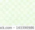 Yellow-green floral pattern and checkered pattern 143390986