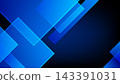 Abstract modern blue geometric background with translucent overlapping squares and rectangles over dark gradient backdrop, technology and futuristic digital presentation 143391031