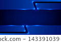 Futuristic dark blue metallic background with glowing neon lights and smooth geometric layers for technology banner digital design sci fi wallpaper concept 143391039