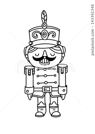 Nutcracker soldier outline coloring vector. Calm festive magical winter lineart. Christmas holiday party decor greeting card design. Nutcracker soldier outline coloring vector. Calm festive magical winter lineart. Christmas holiday party decor greeting card design. 143391348