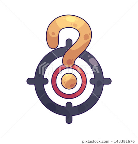 Illustration of focus target with question mark Illustration of focus target with question mark 143391676