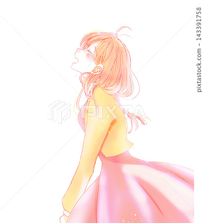 A woman laughing and crying in autumn. A woman laughing and crying in autumn. 143391758