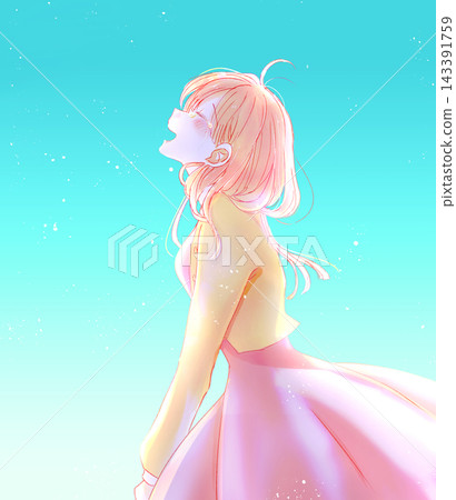 A woman laughing and crying; autumn; backlit. A woman laughing and crying; autumn; backlit. 143391759