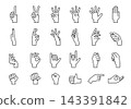 Hand sign hand icon set 143391842
