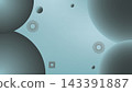 A modern minimalist backdrop featuring smooth grey gradient 3D spheres, floating balls, and linear geometric shapes on a light blue gradient canvas. 143391887