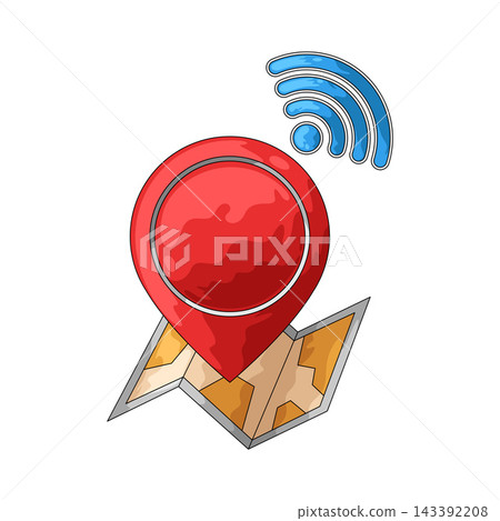 Illustration of Location Signal Illustration of Location Signal 143392208