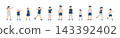 Illustration set of children spending summer 143392402