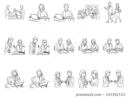 Business Scene Illustration Set M 143392533