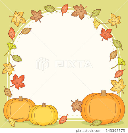 green pumpkin autumn season square frame green pumpkin autumn season square frame 143392575