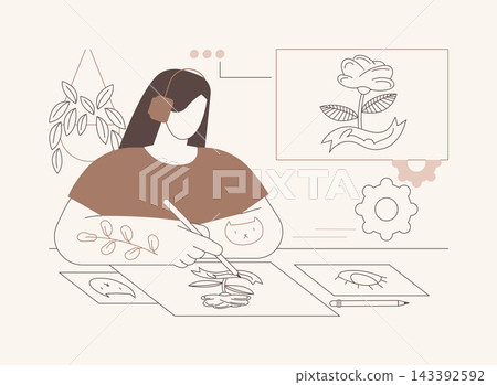 Drawing tattoo sketches isolated cartoon vector illustrations. Drawing tattoo sketches isolated cartoon vector illustrations. 143392592
