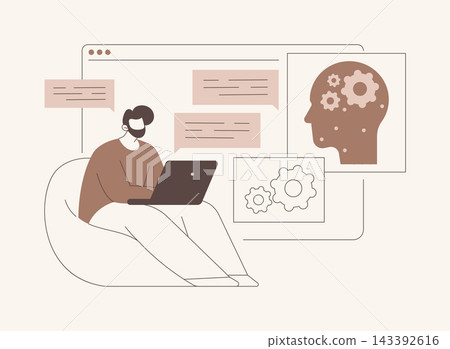 AI-Enhanced Chatbot Interactions abstract concept vector illustration. AI-Enhanced Chatbot Interactions abstract concept vector illustration. 143392616