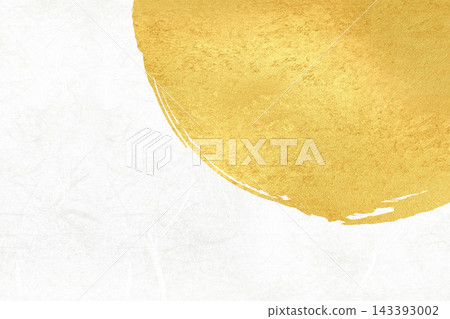 Japanese style background with gold brush art Japanese style background with gold brush art 143393002