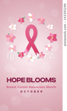 Pink October Hope Blooms Breast Cancer Awareness Pink October Hope Blooms Breast Cancer Awareness 143393299