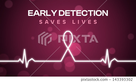 Early Detection Pink October Breast Cancer Awareness Early Detection Pink October Breast Cancer Awareness 143393302
