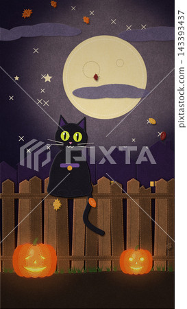 Halloween Black Cat cartoon background 143393437