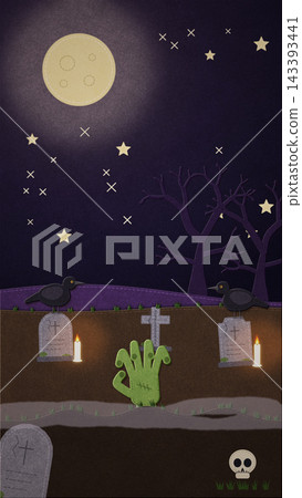 Halloween Graveyard Hands cartoon background Halloween Graveyard Hands cartoon background 143393441