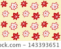 A vibrant burgundy maple leaf pattern, a traditional design. 143393651
