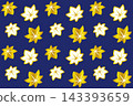 A sophisticated deep blue and gold seamless pattern featuring maple leaves. 143393659