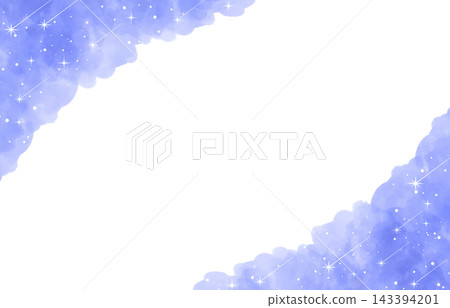 A watercolor-style blue night sky and shooting star frame. A watercolor-style blue night sky and shooting star frame. 143394201