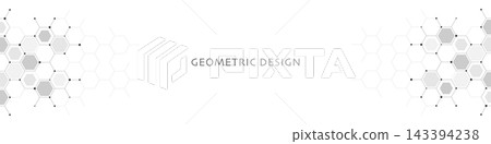 Abstract geometric background with hexagons shape pattern for banner or website header template 143394238