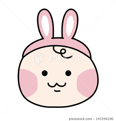 一個戴著兔子耳朵帽子的嬰兒 143394296