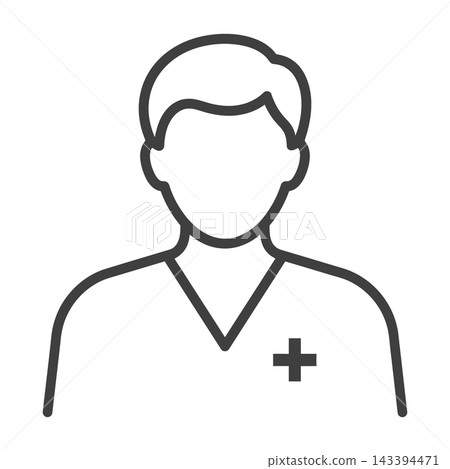 Male Doctor Icon Simple Line Art Design for Medicine Male Doctor Icon Simple Line Art Design for Medicine 143394471
