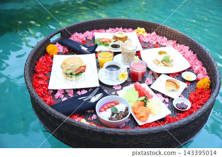 Indonesia, Bali, Seminyak, The Amara Villa, Floating Breakfast Indonesia, Bali, Seminyak, The Amara Villa, Floating Breakfast 143395014