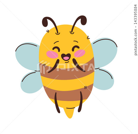 Bee Laughing With Hands Up Cartoon Bee Laughing With Hands Up Cartoon 143395884