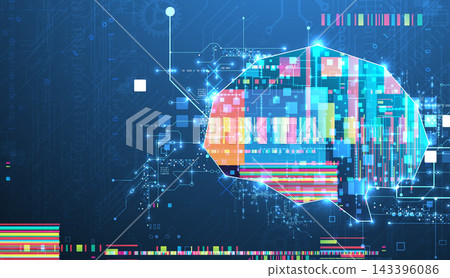 Cybernetic mind and network data processing abstract background. Cybernetic mind and network data processing abstract background. 143396086